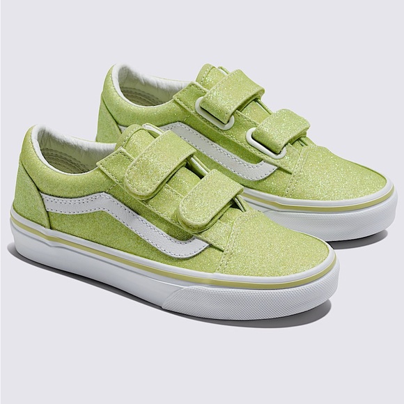 Vans Green and White Sneakers with Velcro Straps - Picture 1 of 2